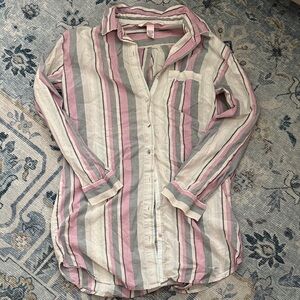 Victoria's Secret Pink and Gray Striped Top